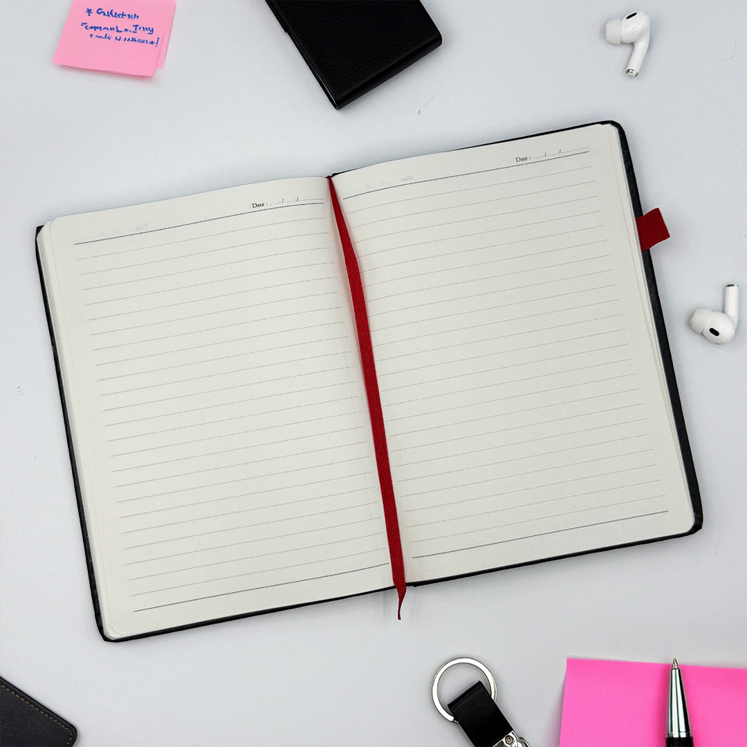 Personalized A5 PVC Hardcover Notebook with Custom Name | Elastic Closure Executive Journal Diary for Office, Study & Corporate Gifting | Love Craft Gifts™