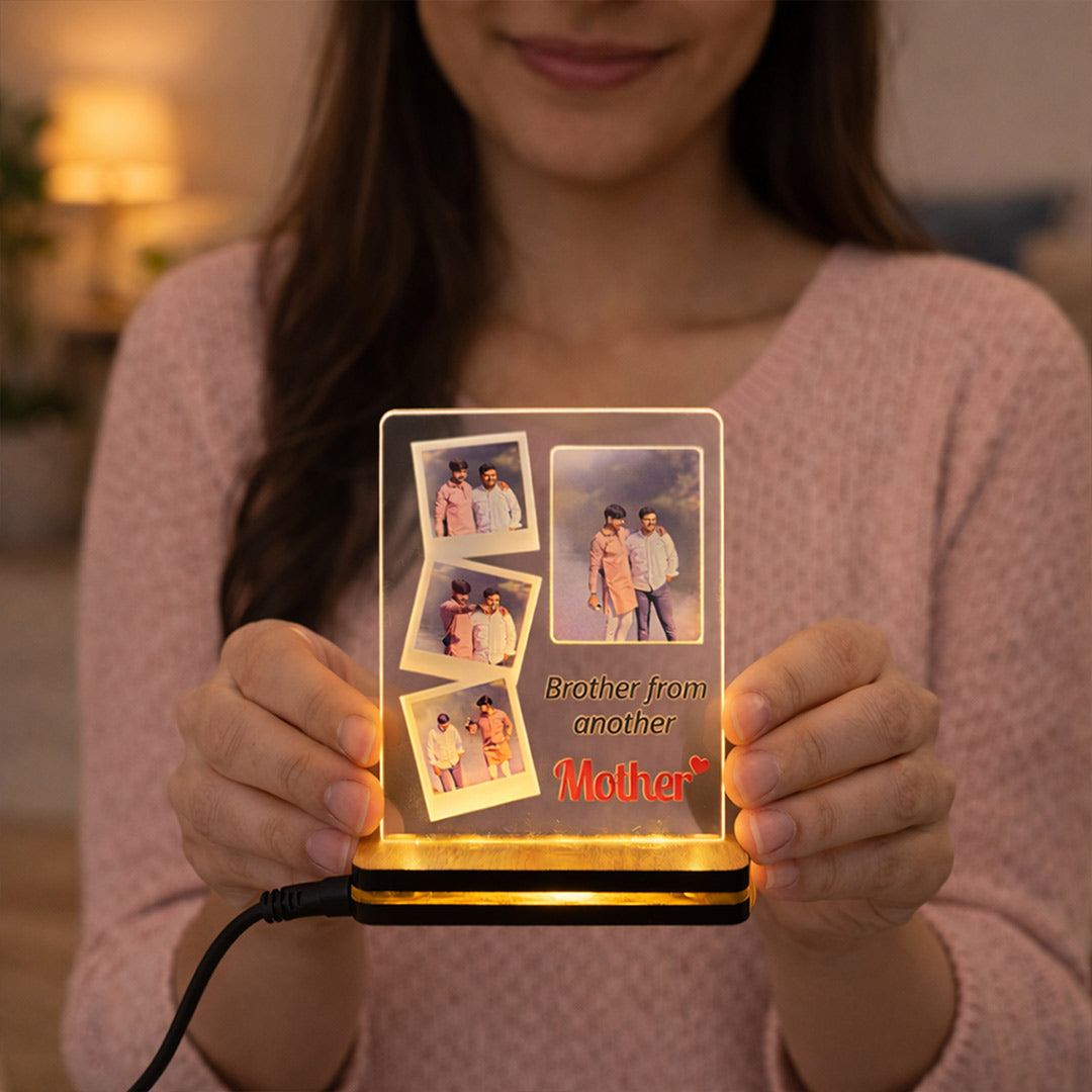 Personalized Brother Photo LED Lamp – Custom Acrylic Photo Night Light (8×6 Inch) | Love Craft Gifts