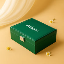 Personalized Green Leatherette Jewellery Box