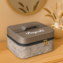 Personalized Grey Faux Leather Jewellery Box