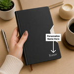 Personalized Matte Black Faux Leather Journal with Custom Name Engraving | Premium A5 Executive Notebook Gift for Professionals, Students & Writers - A5 | Love Craft Gifts™