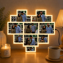 Personalized Heart Shape LED Photo Frame Lamp | Custom Couple Memory Gift - 8x9"