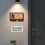 Personalized Radha Krishna Wooden Name Plate for Home Entrance – Custom Family Name Door Sign (10 x 6 Inch) | Love Craft Gifts