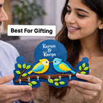 Personalized Birds Wooden Key Holder Wall Hanger with Names – Custom 3D Decorative Key Rack (10 x 6 Inch) | Love Craft Gifts