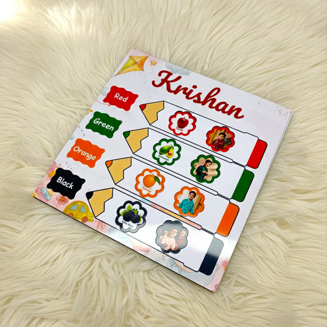 My Colour World – Personalized Kids Colour Learning Board (10×10″) | Love Craft Gifts