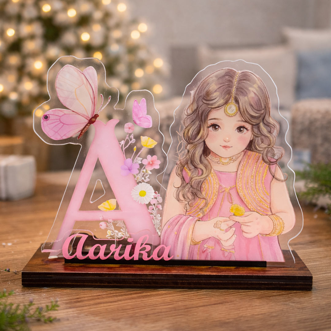 Personalized Kids Alphabet Name Acrylic LED Lamp (9×8 Inch) | Love Craft Gifts