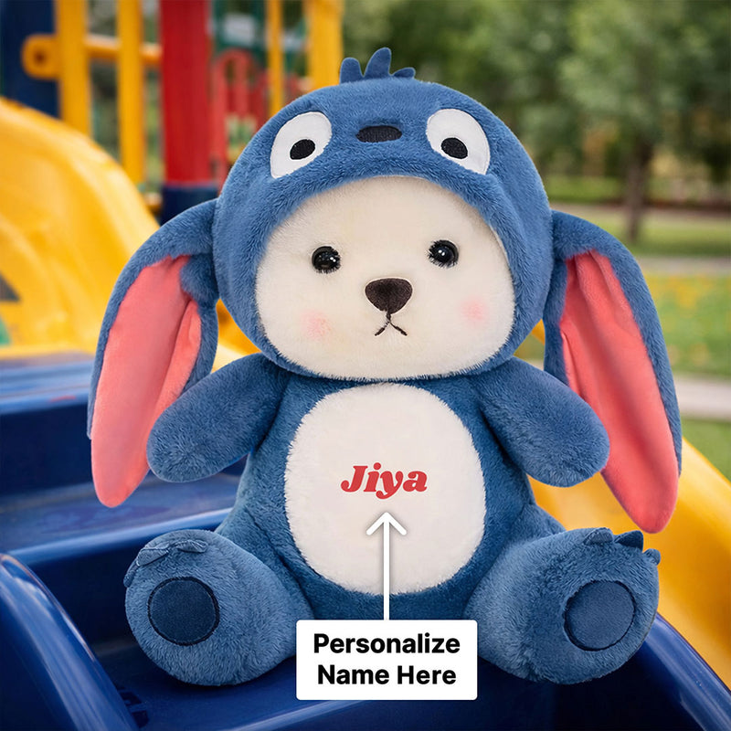 Personalized Bunny Plush Soft Toy with Custom Name – Cute Kids Teddy Rabbit Gift (Approx. 12 Inch) | Love Craft Gifts