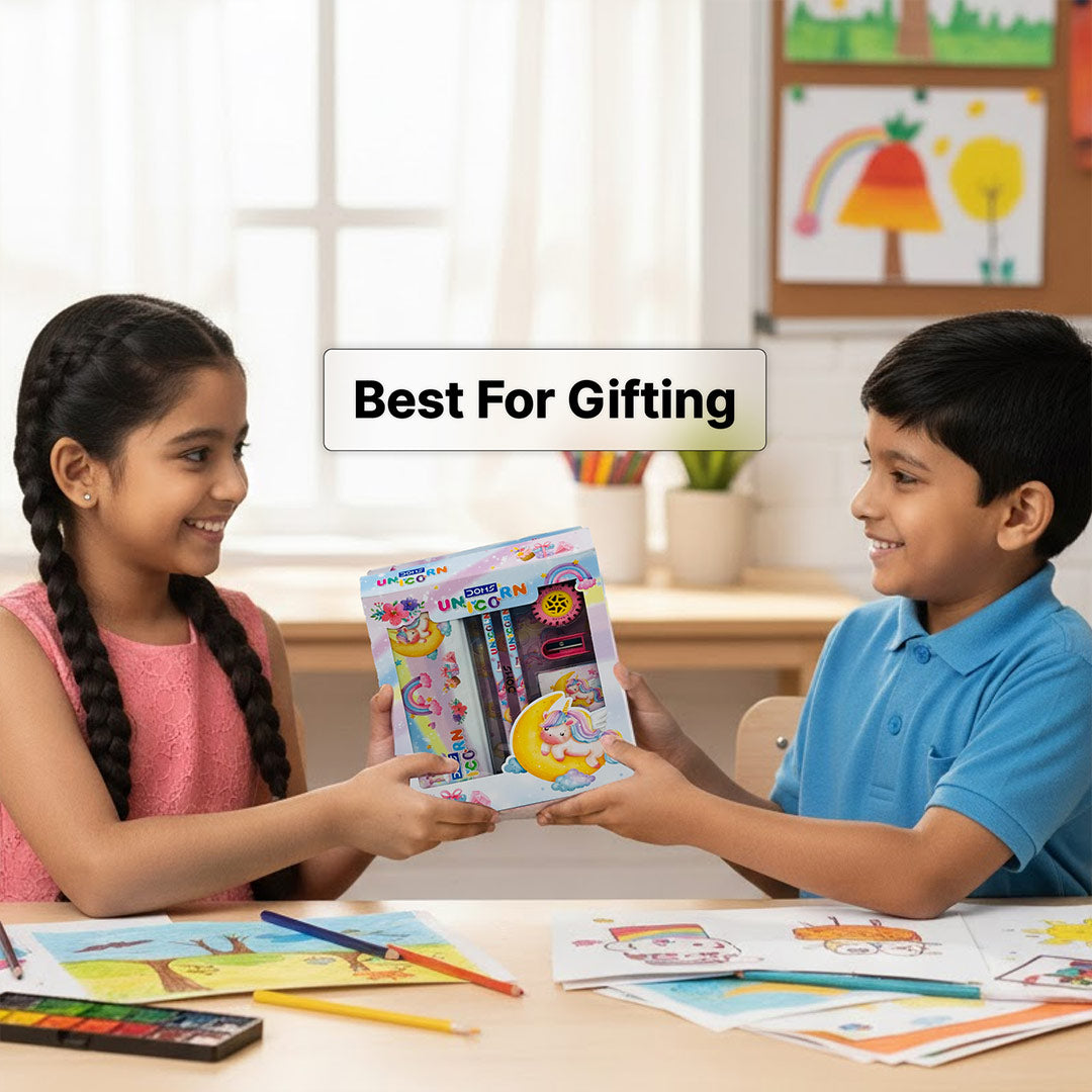 Personalized Kids Unicorn Stationery Combo Set | Custom Name & Photo