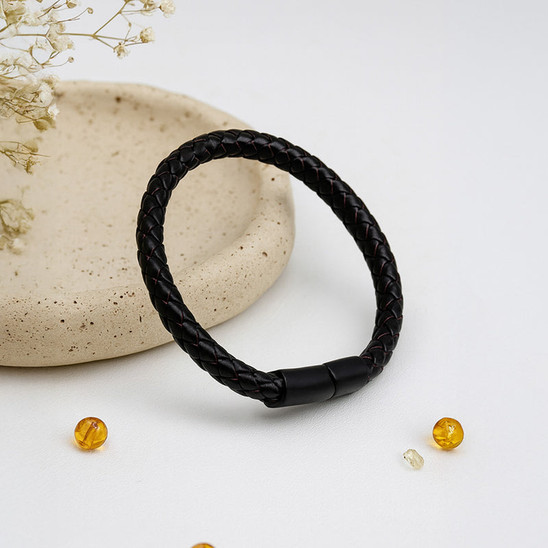 Personalized Braided Leather Bracelet for Men | Love Craft Gifts
