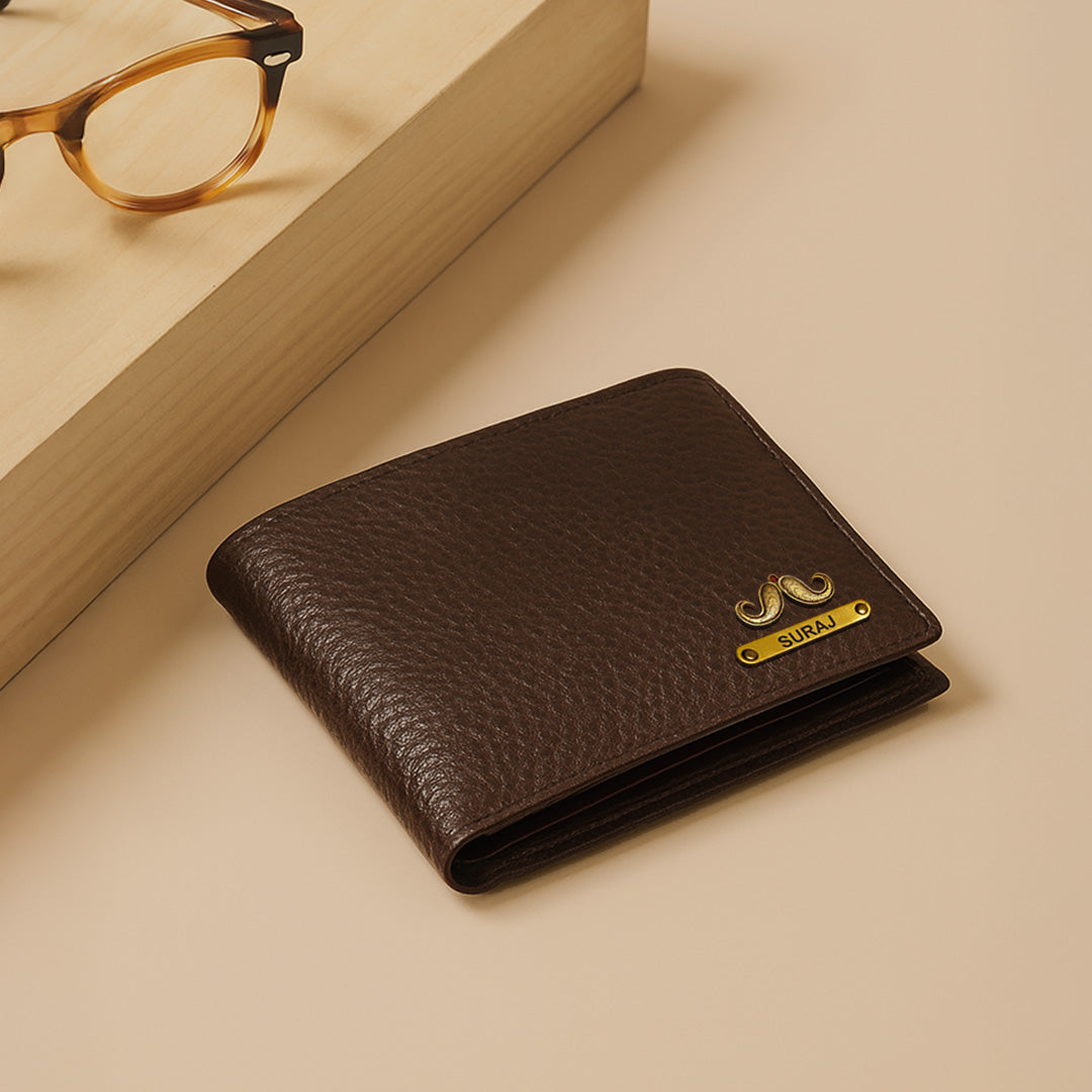 Personalized Men's Wallet – Custom Engraved Name Wallet with Charm | Love Craft Gifts