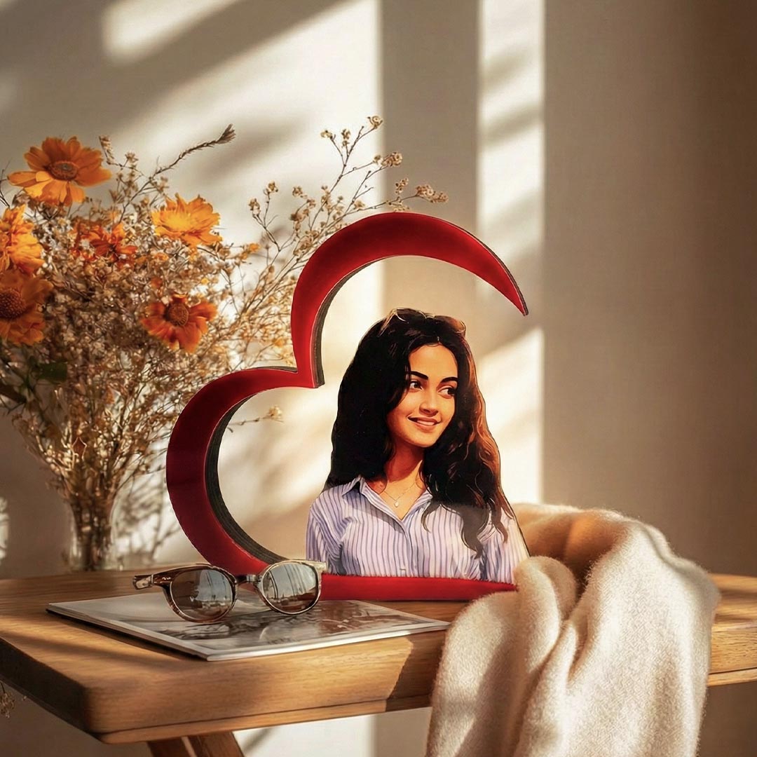 ❤️ Forever in My Heart – Personalized Acrylic Photo Frame (8.5×8.5 inch)