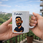 Personalized Cartoon Photo Mug – Custom Name & Face Illustration | Love Craft Gifts