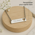 Custom Name Bar Necklace with Heart Cutout – Personalized Gift Jewelry | Love Craft Gifts