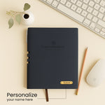 Personalized Pen & Notebook Gift Set with Custom Name Engraving | Premium A5 Executive Journal & Matte Black Metal Pen Gift for Professionals - A5 | Love Craft Gifts™