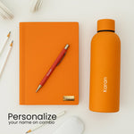 Personalized Orange Gift Set – Custom Diary, Red Pen & Bottle Combo in Premium Box | Love Craft Gifts