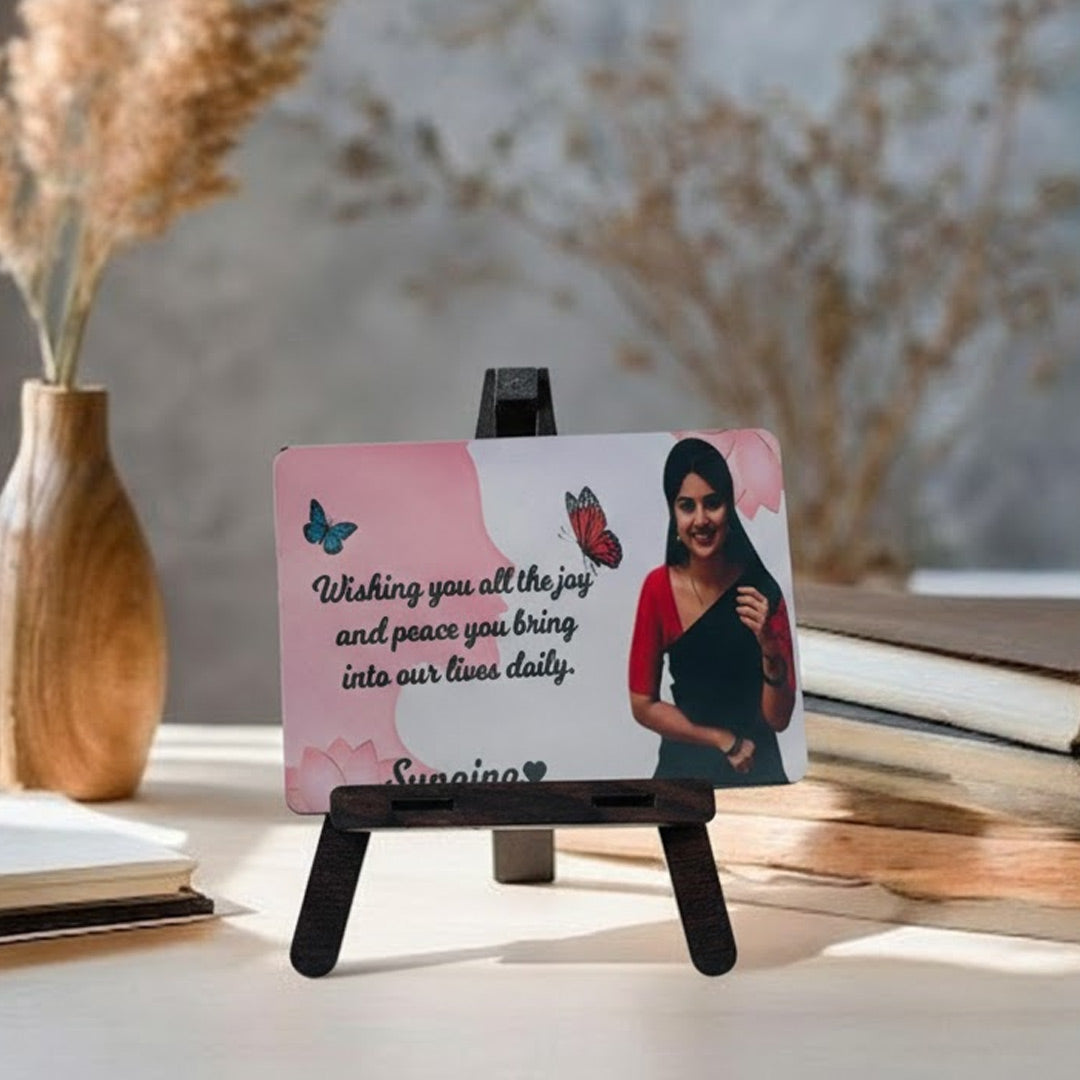 Personalized Photo & Message Mini Table Stand (7×4 Inch) | Love Craft Gifts