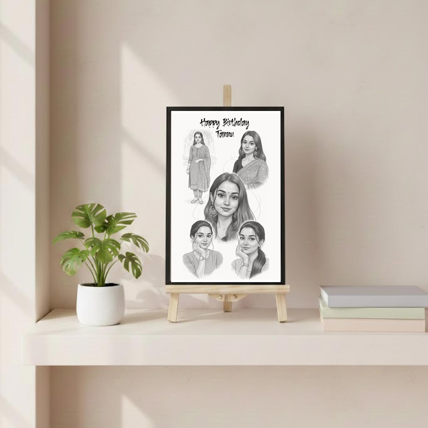 Personalized Sketch Portrait Frame – Birthday Special