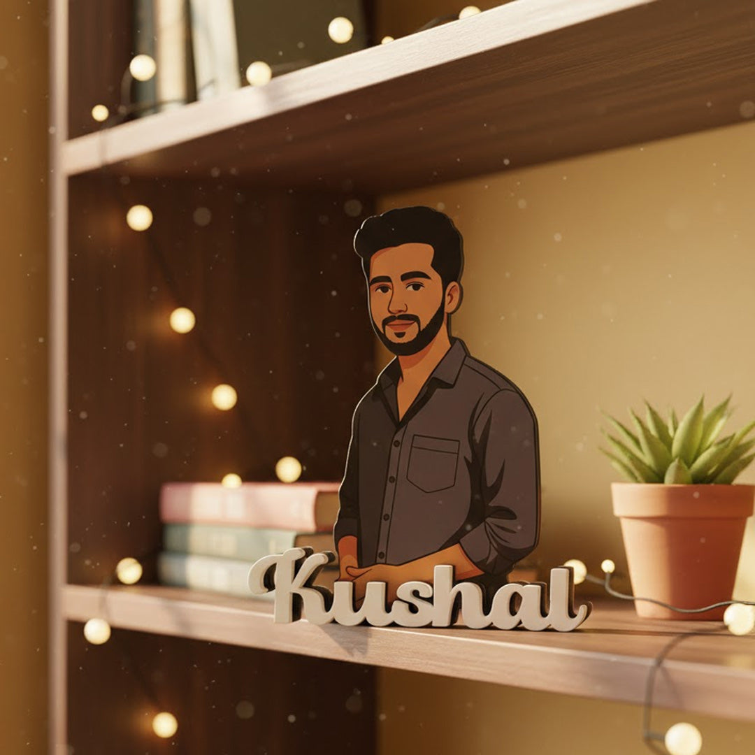 Personalized Cartoon Name Table Stand – 7×6" | Love Craft Gifts