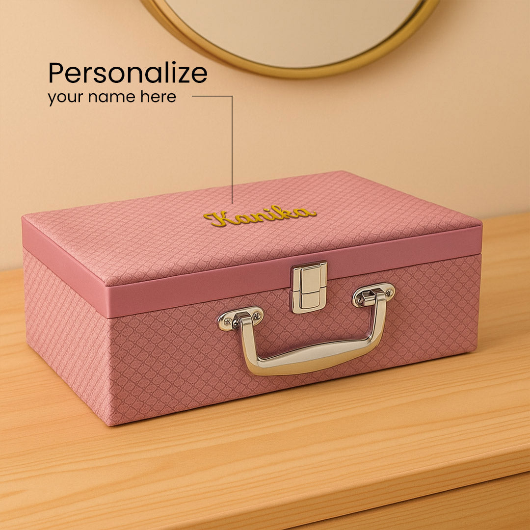 Pink Non-Velvet Bangle Box with Personalization | Love Craft Gifts