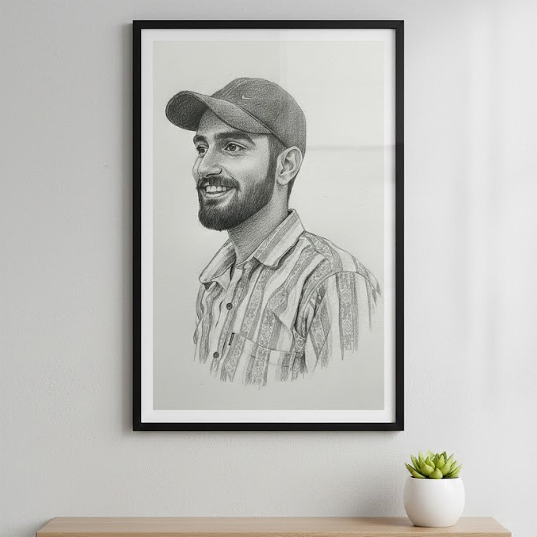 Personalized Pencil Sketch Portrait Wall Frame | Love Craft Gifts