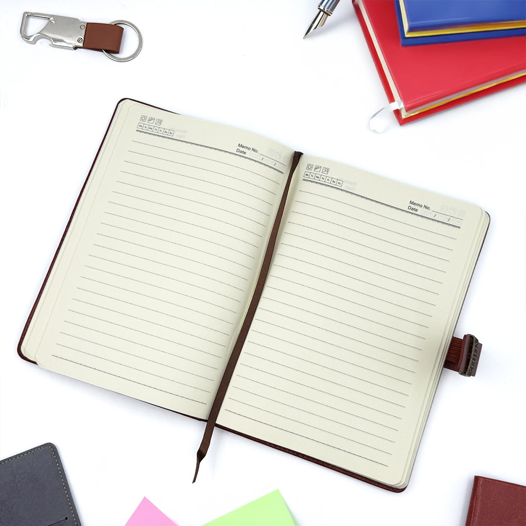 Personalized Premium A5 PU Leather Diary with Custom Name & Logo Engraving | Elegant Office Journal Gift for Men, Women & Professionals | Love Craft Gifts™