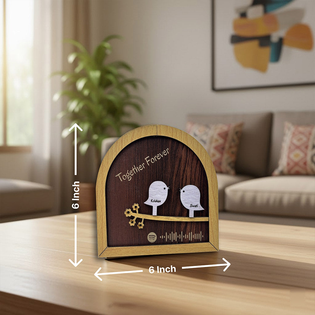 Personalized Couple Spotify Frame – Custom Song Code Wooden Table Top Frame (6x6 Inch) | Love Craft Gifts