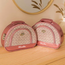 Personalized Round Pink Vanity & Jewellery Storage Case