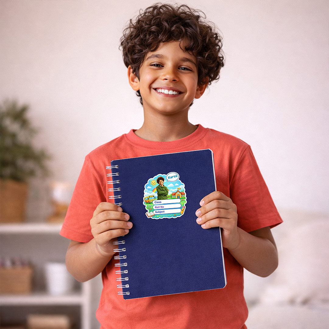 Personalized School Bus Theme Kids Name Slips (2x3 Inch, 28 Stickers) – Custom Name & Photo School Labels | Love Craft Gifts