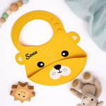 Personalized Silicone Baby Bib – Cute Bear Design | Love Craft Gifts