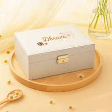 Personalized Silver Faux Leather Jewellery Box