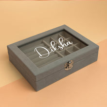 Grey Velvet Jewellery Organizer Box