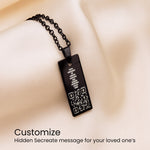Custom Voice QR Code & Name Engraved Black Pendant Necklace | Love Craft Gifts