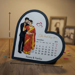 Personalized Heart-Shape Calendar Photo Stand (9×9 Inch) | Love Craft Gifts