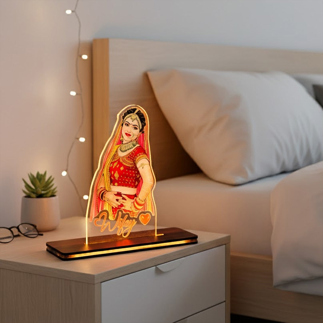 Personalized Wifey Acrylic Photo Lamp (5×7 Inch) | Love Craft Gifts