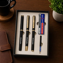 Personalized Pierre Cardin Golden Eye Gift Set | Fountain Pen, Roller Pen & Ball Pen Combo | Matte Black & Golden Trim 3 Pen Set | Love Craft Gifts™