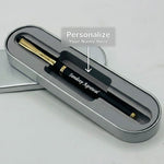 Personalized Pierre Cardin Golden Eye Matte Black Fountain Pen (Blue Ink) | Love Craft Gifts