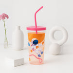Personalized Spiral Straw Kids Sipper Cup – Colorful Print, Leakproof Lid & Name Customization | Love Craft Gifts