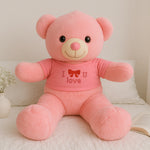 Pink Love Teddy Bear with "I ❤️ U" T-Shirt – Soft Plush Gift for Valentine's, Kids & Couples | Love Craft Gifts