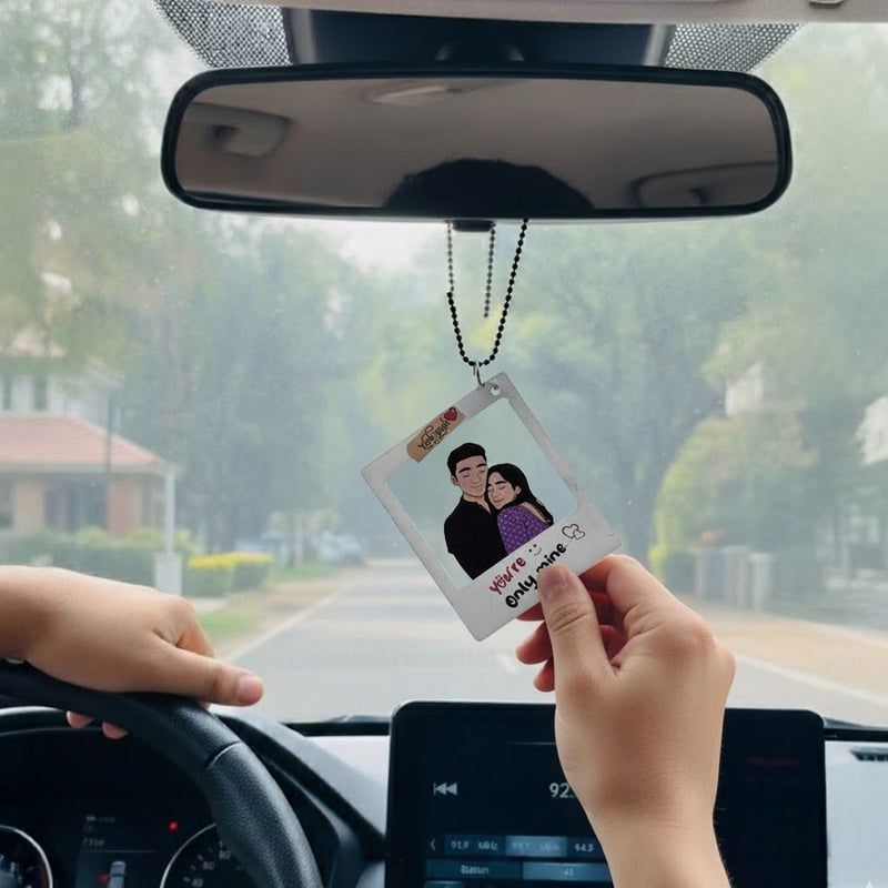 Polaroid Style Customized Couple Car Hanger – 3×2" | Love Craft Gifts