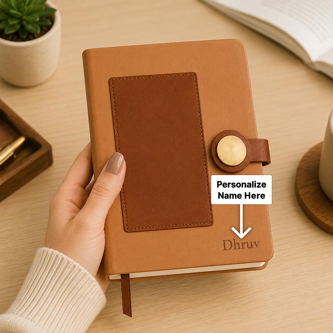 Personalized Leatherette Notebook with Custom Name Engraving | Premium A5 Journal Gift for Professionals, Students & Corporate Gifting - 5.8x8.3" | Love Craft Gifts™