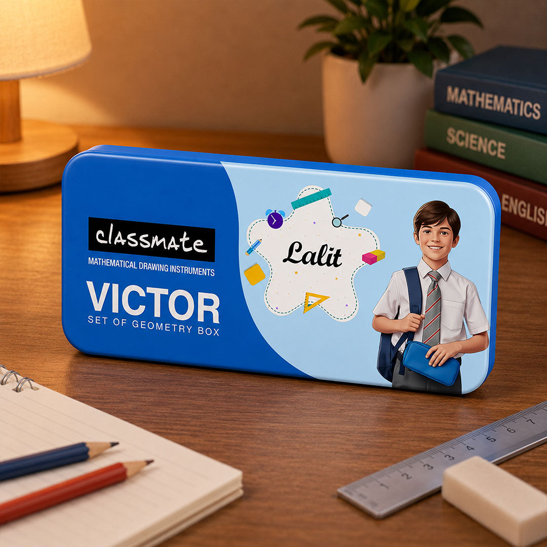 Personalized Classmate Victor Geometry Box with Name & Photo | Love Craft Gifts