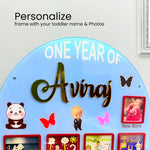One Year Baby Milestone Photo Frame | Personalized Toddler Memory Board | Newborn to 1 Year Growth Chart Gift | Love Craft Gifts