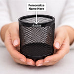 Personalized Metal Mesh Pen Stand with Custom Name – Premium Desk Organizer Gift for Students & Office Use (Standard Gift Size) | Love Craft Gifts™