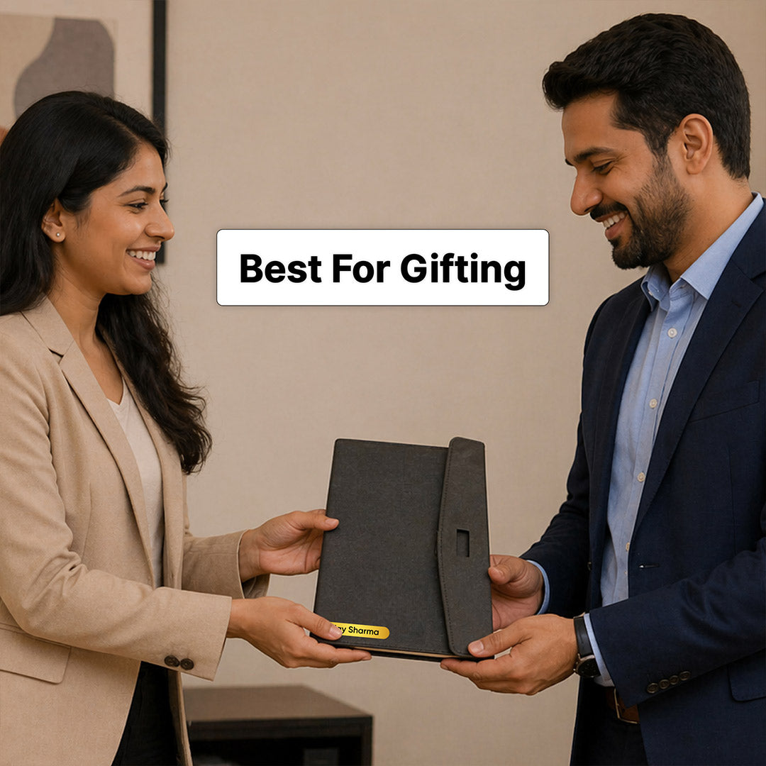 Personalized Premium Leather Diary Organizer with Custom Name – Executive Office Notebook Gift for Men & Women (Standard Gift Size) | Love Craft Gifts™