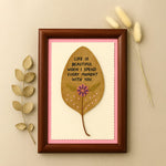 Handmade Leaf Art Frame with Love Quote – Nature-Inspired Wall Decor Gift | Love Craft Gifts