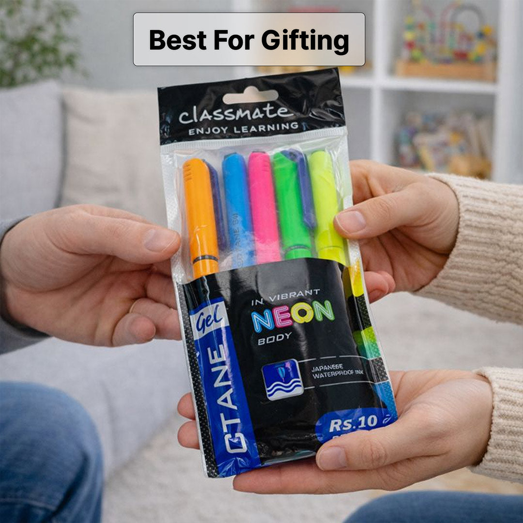 Personalized Classmate Octane Neon Blue Gel Pen – Pack of 5 | Love Craft Gifts