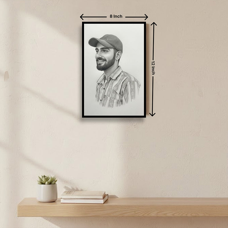 Personalized Pencil Sketch Portrait Wall Frame