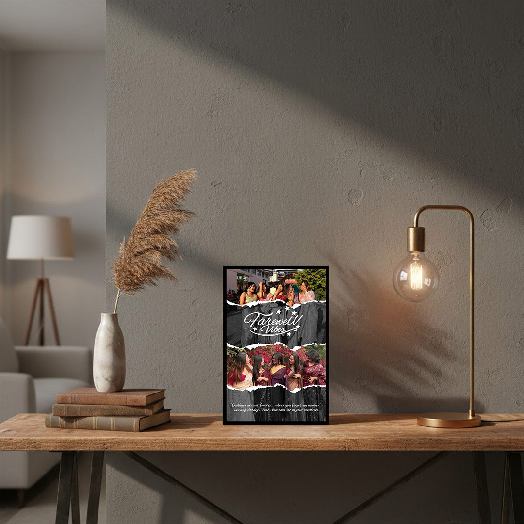 Farewell Vibes Personalized Photo Collage Wall Frame (8×12”) | Love Craft Gifts