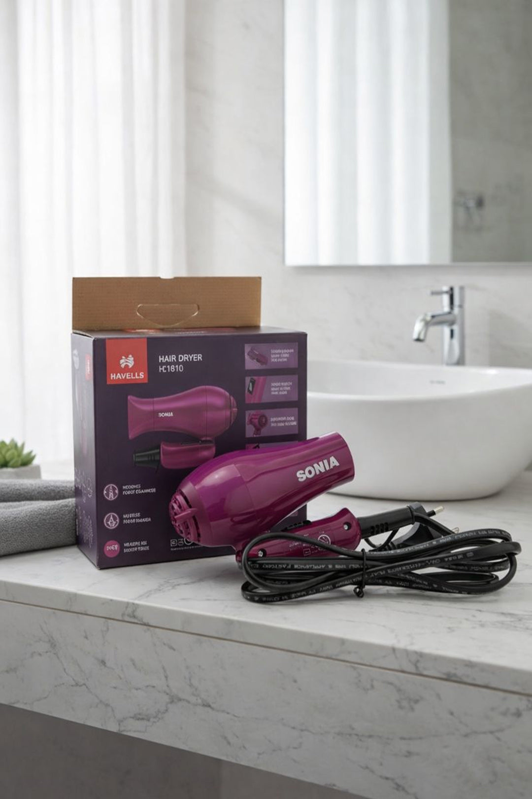 Personalized Havells 1000W Foldable Hair Dryer (Purple) | Love Craft Gifts
