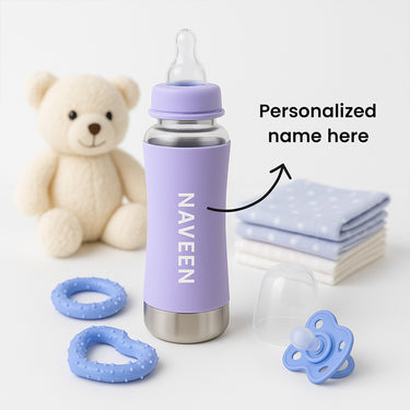 Purple Personalized Baby Bottle – Custom Name | Love Craft Gifts